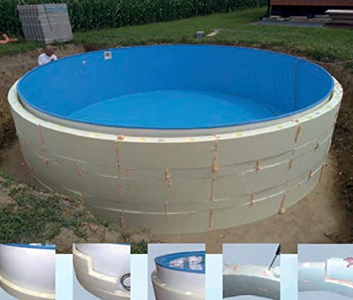 Summer Fun Beckenverschalung (kein Beton notwendig) für Rundpools mit breitem Handlauf 3,50m x 1,20m