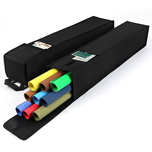 Dokon 2x Aufbewahrungstasche für Geschenkpapier, Wasserdichtes Oxford-Gewebe Weihnachtspapier Geschenkpapier Aufbewahrung organizer (74x13cm) - Schwarz