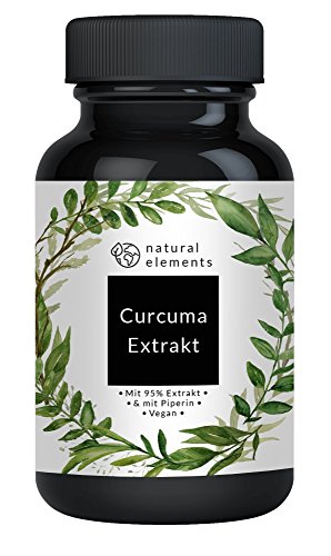 Curcuma (Kurkuma) Extrakt Kapseln - Einführungspreis - Hochdosiertes Curcumin aus 95% Extrakt (Curcumingehalt einer Kapsel entspricht dem von ca. 10.000mg Kurkuma). Mit Piperin aus Bio schwarzem Pfeffer Extrakt - Ohne unerwünschte Zusätze - Vegan, laborgeprüft und hergestellt in Deutschland