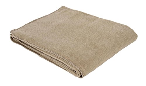 Baumwolldecke Made in Germany, 100 % Baumwolle, mit dekorativer Häkelkante, Maschinenwaschbar bis 30º C, trocknergeeignet, hermelin, 150 x 200 cm