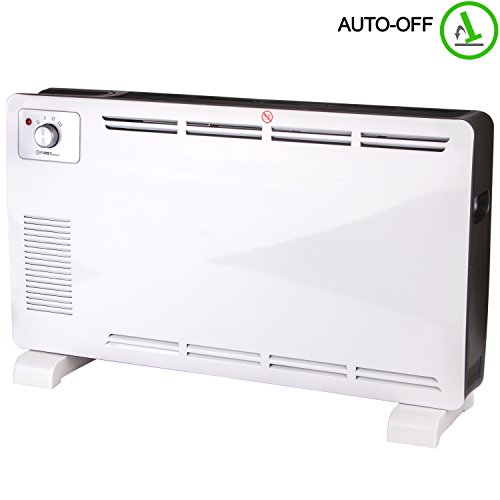 TZS First Austria - 2000 Watt Konvektor Heizung mit 3 Heizstufen | Überhitzungsschutz | Umkipp-Sicherheitssystem | elektrische Standheizung | Steckdosenbetrieb mobiles Heizgerät Heizkörper extra leise