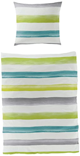 Bierbaum 6532_03 Seersucker Bettwäsche Dessin, 135 x 200 cm, 80 x 80 cm, limone