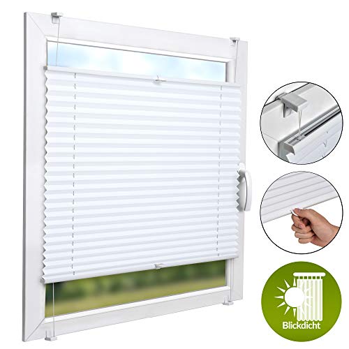 Sol Royal Plissee Klemmfix SolDecor P26 85x150 cm - Plisseerollo Ohne Bohren inkl. 2 Griffe - Rollo Fenster & Türen - Weiß & div Farben + Größen
