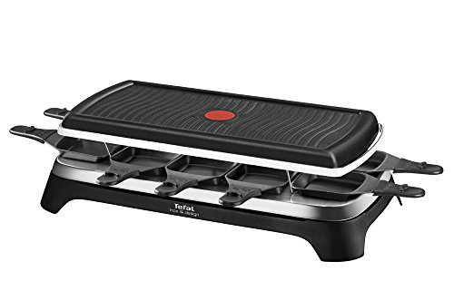 Tefal RE4588 Raclette-Grill für 10 Personen, 1350 W, schwarz / edelstahl