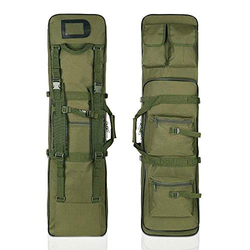 LUVODI Waffentasche 100x30x7cm Grün - Abschließbare Gewehrtasche Gewehrkoffer Rutentasche mit Schultergurt und Außentasche