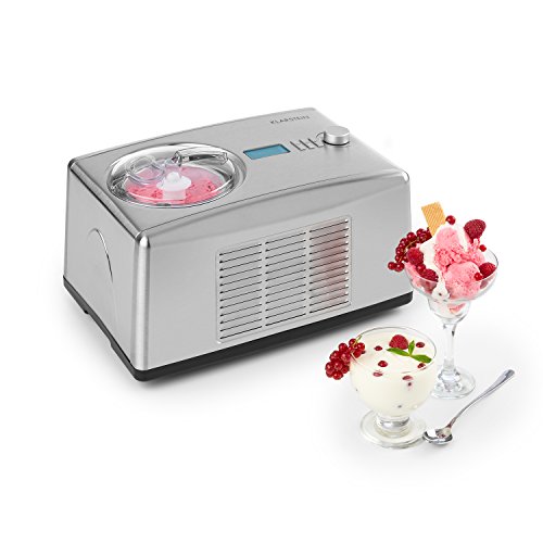 Klarstein Yo & Yummy 2-in-1 Eiscremebereiter & Yoghurt Maker • Eiscremebereiter • Joghurtmaschine • Softeismaschine • vier Betriebsmodi: nur Rühren, nur Kühlen, Eiscreme, Joghurt • Timer • Restarbeitszeitanzeige • 150W • 1,5l • Edelstahl • silber