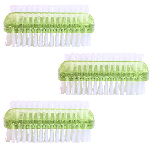 PARSA 3er Pack/Stück doppelseitige Bürsten Grün/Lime im Set Nagelbürsten/Handwaschbürste für Bad, WC, Waschbecken, Werkstatt