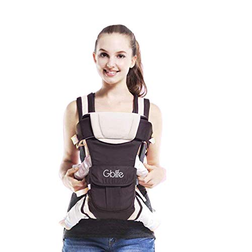 Ergonomische Babytrage Babytragetuch Einstellbares Mehrere Positionen Multifunktions-Freisprecheinrichtung Verstellbarer Rucksack für Baby Neugeborene/Kleinkinder (Beige)