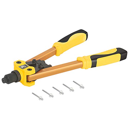 Nietzange BOSI Profi Blindnietzange Nietmaschine Nietmutternzange 3 Mundstücke 3,2 | 4,0 | 4,8 mm 5 Nieten Heavy Duty Ausführung