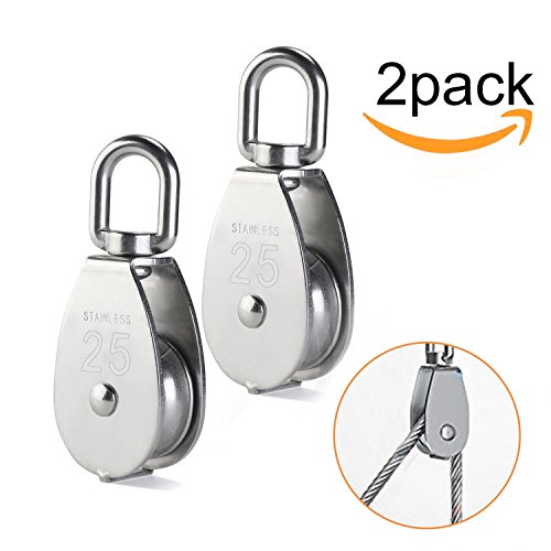 Schalen Umlenkrollen,Infreecs Riemenscheibe Einzelsatz in Edelstahl 304 M25 Riemenscheibe Roller Tragkraft 150kg - Silber 2Pcs 25MM