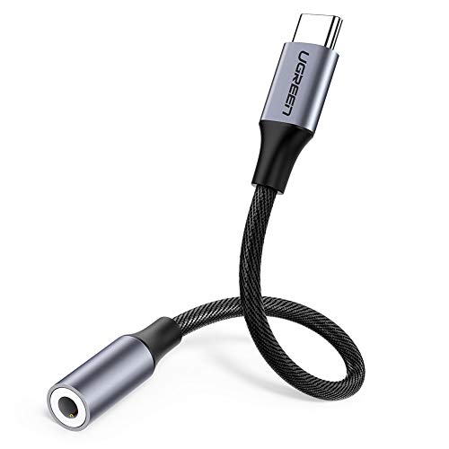 UGREEN USB C 3.5mm Adapter USB C Aux Adapter USB C auf Klinke für Huawei P30 Pro/P20/P20 Pro/Mate 20 Pro/Mate 10 Pro/Mediapad M5, OnePlus 7/6T, Audio Adapter Typ C für Xiaomi Mi9/8, Moto Z, Aluminum