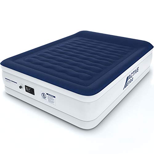 Active Era Luxus Doppel Luftbett – selbstaufblasendes Gästebett mit eingebauter, elektrischer Pumpe, integriertem Kissen und besonderer Luftträger Technologie | 203 x 152 x 56cm