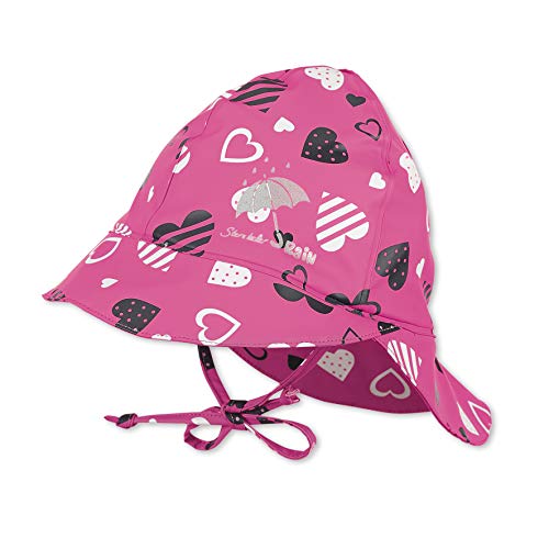 Sterntaler Kinder Mädchen Regenhut mit Nackenschutz, Alter: 4-6 Jahre, Größe: 55, Rosa (Hortensie)