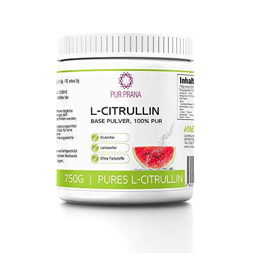 L Citrullin 100% Pure kein Malat, Vitalstoff, Aminosäure, steigert die Arginin Wirkung, fördert den Muskelaufbau und die Durchblutung, Base Pulver als Vegan Nahrungsergänzung, Pur Prana (750g)