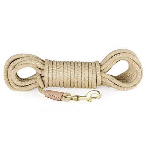 Schleppleine Hunde 10M 20M 5M Hundeleine Trainingsleine Hund Biothane Schleppleine Runde Gummierte Griff, Rutschfeste und Robuste Trainingsleine für Kleine Mittlere Große Hunde Karabiner aus Messing