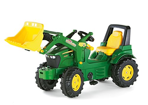 Rolly Toys 710027 Traktor Farmtrac Premium John Deere 7930 | Trettraktor mit Frontlader und Kettenantrieb | ab 3 Jahren | Farbe grün | TÜV/GS geprüft