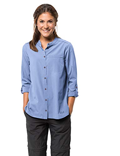 Jack Wolfskin Damen Victoria ROLL-UP Shirt W Bluse Blue, XXL
