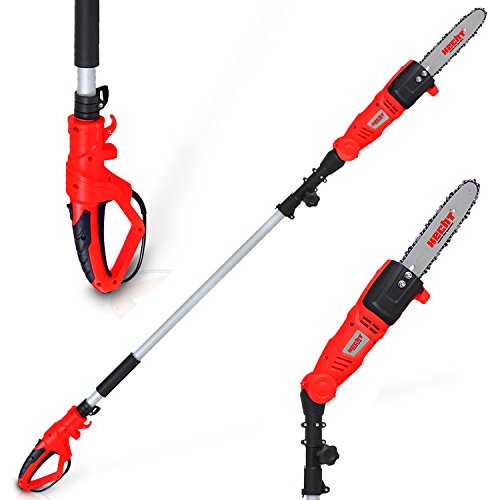 HECHT Elektro-Hochentaster 971 W Ast-Kettensäge Profi-Astsäge Teleskop Motorsäge inkl. Tragegurt (750 Watt, Schwertlänge: 24 cm, Arbeitshöhe: bis ca 4 m)