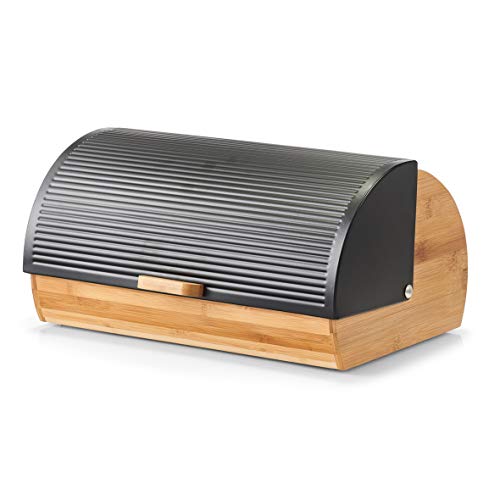 Brotkasten, Bamboo/Metall, schwarz