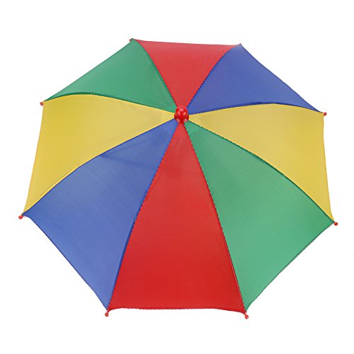 VGEBY1 Regenschirmhut, Faltbarer Sonnenschirm Regenschirm kopfschirm Hut für Outdoor-Aktivitäten Golf Angeln Camping(Tricolor und Gelb)