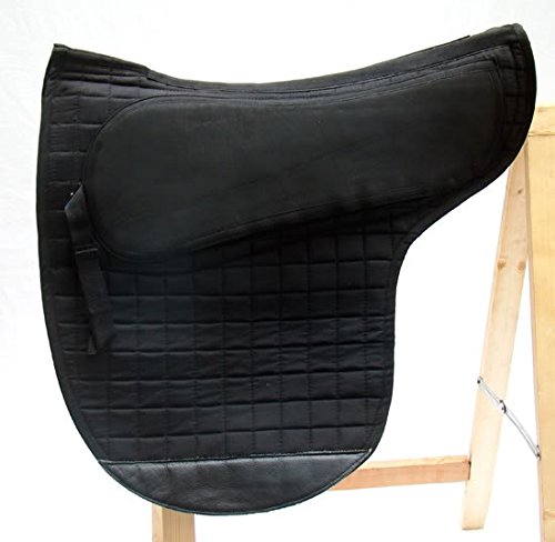 Spezielles Sattelpad LUXUS Englisch für baumloser Sattel, Farbe:Schwarz