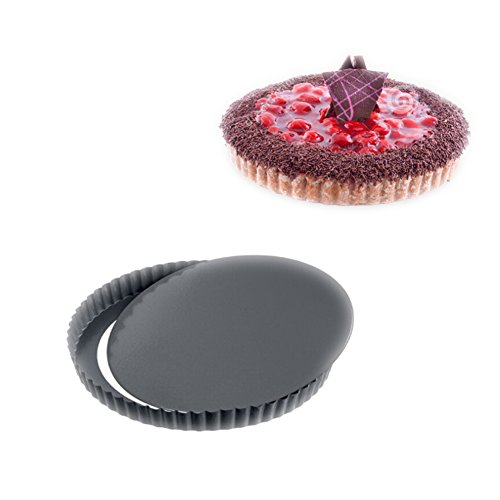 Tarteform,Quicheform 28cm,Nonstick Round Tart Torte Baking Pan,Obstkuchenform und Backform mit Entfernbarem Antihaftbeschichtung,Schwarz von Ayuboom
