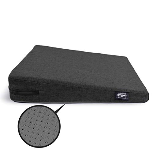 NEUEINFÜHRUNG DER SIEGER 03/19* Bequemes Keilkissen mit ergonomischem Härtegrad - Sitzkissen Orthopädisch mit Anti-Rutsch Technologie für Büro & Auto zur Bandscheiben- und Rücken-Entlastung - Schwarz