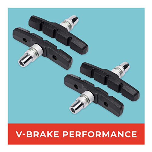 V-Brake Bremsbeläge 2 Paar 70mm Symmetrisch I Für Shimano, Tektro, Avid, Sram, XLC UVM I Hohe Bremsleistung I Langlebige & Passgenaue Bremsklötze