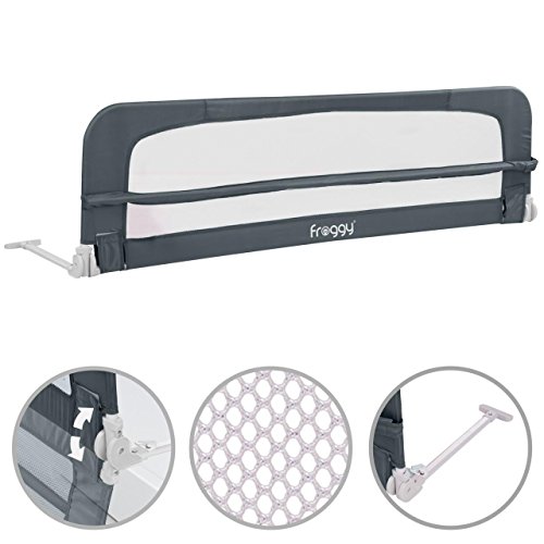 Bettgitter 150 cm Bettschutzgitter Kinderbettgitter Babybettgitter Gitter Kinderbett Fallschutz Bett Darkgrey