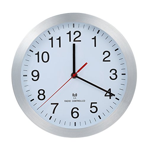 Funk Wanduhr Funkuhr Küchenuhr Aluminiumgehäuse Wanduhren, Automatische Umstellung von Winter und Sommerzeit