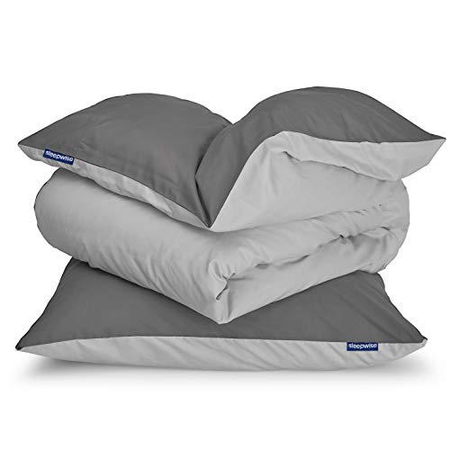 sleepwise 'Soft Wonder-Edition Bettwäsche (Dark Grey/Light Grey, 135 x 200 cm)