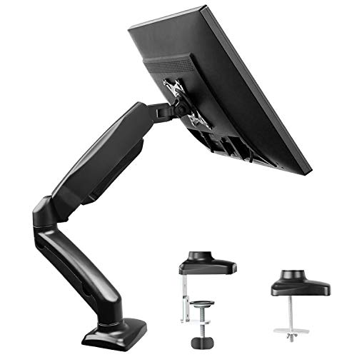 Monitor Halterung HUANUO Gasdruckfeder Arm 360° Drehbar für 13 bis 27 Zoll LED LCD Bildschirm, 2 Montageoptionen, VESA 75/100
