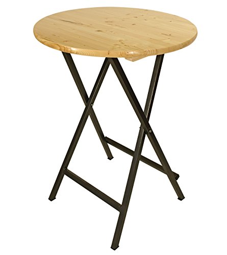 Stehtisch ZÜRICH 78cm rund, Stahlgestell + Holzplatte, klar lackiert