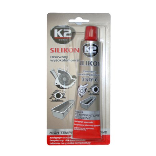 K2 Hochtemperatur Silikon, Dichtmasse, Dichtsilikon, hochtemperaturbeständig bis +350Â°C, rot, 85g