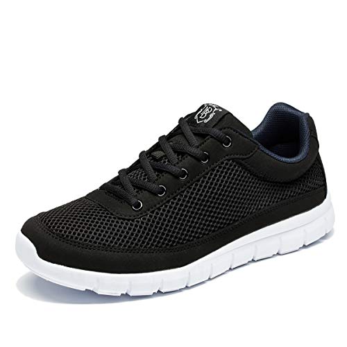 NDB Herren Leichtes Turnschuhe Sportschuhe Laufschuhe (46 EU, Schwarz (Black White))