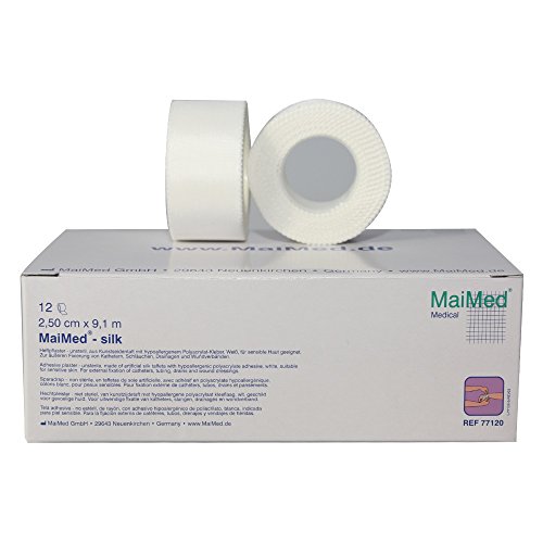 MaiMed Silk Rollenpflaster Heftpflaster 12 Rollen (2,5 cm x 9.1 m)
