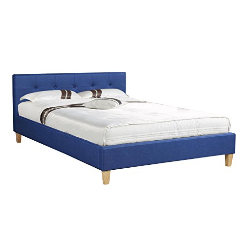 Polsterbett ADELE Bettgestell 140x200 cm Doppelbett Designbett, inklusive Rollrost, Stoffbezug in grau anthrazit