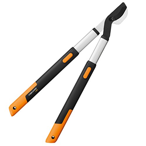 Fiskars 112500 SmartFit Bypass-Teleskop-Astschere für frisches Holz, Antihaftbeschichtet, Gehärteter Präzisionsstahl, Grifflänge 66 bis 90 cm, L86, Schwarz/Orange,