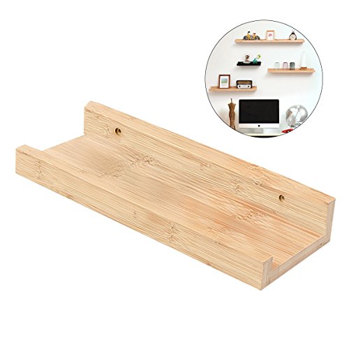 OUNONA Wandregal Wandboard Bambus Elegante Hängeregal umweltfreundlich für Wanddeko (Holz Farbe)