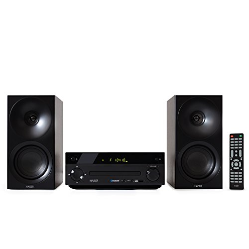 HAISER HSR 118 | 40 Watt RMS mit • CD Player • Bluetooth • USB • Boxen • FM Radio | Stereoanlage Kompaktanlage Musikanlage HiFi Anlagen Mini Anlage Microanlage Mini Stereoanlage Soundanlage