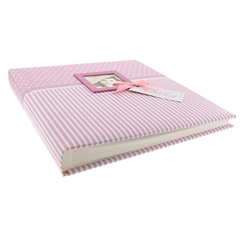 Goldbuch Babyalbum mit Fensterausschnitt, Sweetheart, 30 x 31 cm, 60 weiße Blankoseiten mit 4 illustrierten Seiten und Pergamin-Trennblättern, Kunstdruck, Pink, 15801