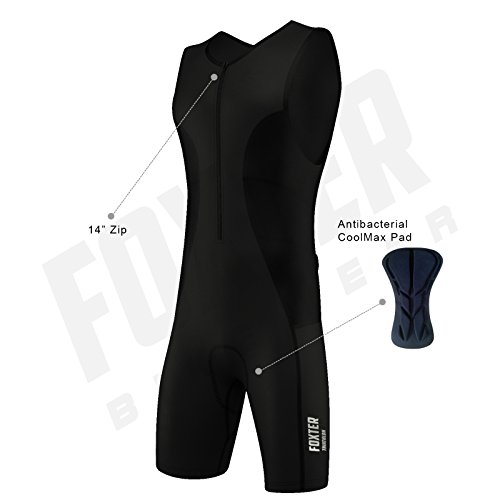 Triathlon-Anzug für Herren, Kompressionsanzug, Schwarz , M