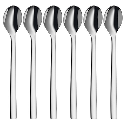 WMF Nuova Latte Macchiato Löffel, Set 6-teilig, Joghurtlöffel, Cromargan Edelstahl poliert, spülmaschinengeeignet, L 19 cm