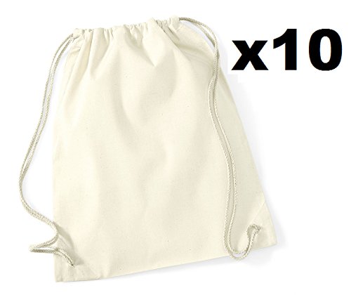 Westford Mill Baumwoll Turnbeutel 46x36cm,Natur 10x