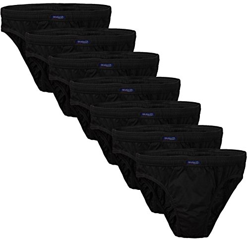 Brubaker 7er Pack Herren Slips 100% Baumwolle Schwarz Gr. L