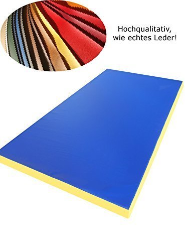 Weichbodenmatte Gymnastikmatte 200 x 100 x 8 cm Blau/Gelb