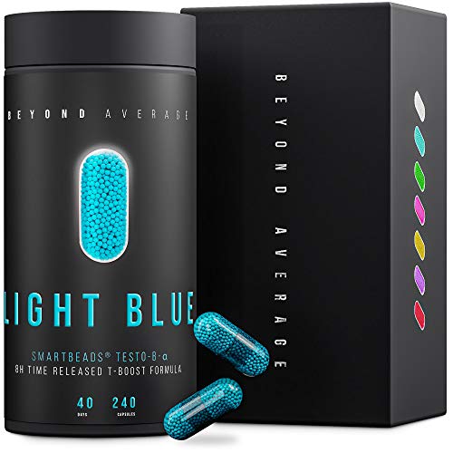 Beyond Average LIGHT BLUE | Time-Released 24h* Testosteron-Support | 240 Smartbeads  Testo-B-Alpha Kapseln | Laborgeprüft | Entwickelt u. Hergestellt in Deutschland | Die neue Supplement-Generation