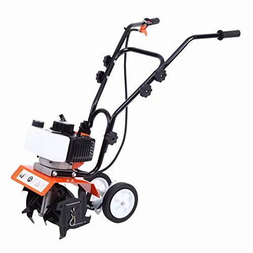 Iglobalbuy Gartenfräse Motorhacke,52cc Engine Bezin Kultivator1,65KW Bodenhacke