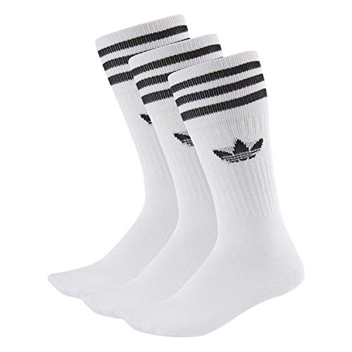 adidas Solid Crew Socks Socken 3er Pack (39-42, weiß/schwarz)