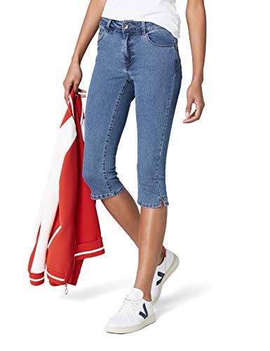 VERO MODA Damen Hose VMHOT Seven NW DNM Slit Knicker Mix NOOS, Blau Medium Blue Denim, 38 (Herstellergröße: M)